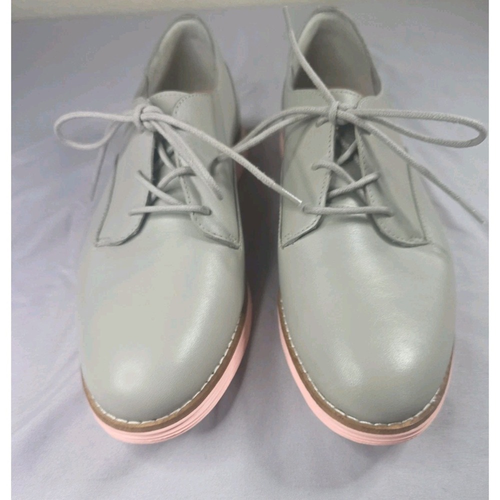 Cole Haan NWOB Original Grand Gray/Pink Leather Oxford 2019 Women's 6.5B W17145 - Picture 4 of 15
